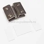 Фурнитура для стекла (Китай) петля для стеклянной двери, без сверления, матовый хром